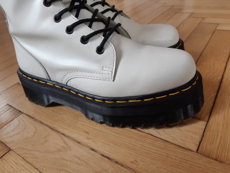 Dr. Martens White Jadon 8 eye boots