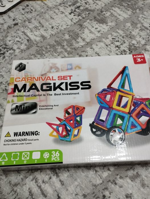 Puzzle magnetic masinuta forme geometrice