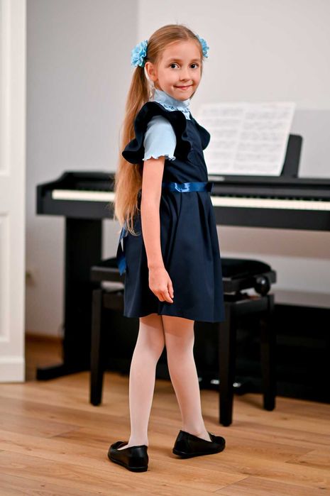 Sarafan de școală elegant Ilaria bleumarin