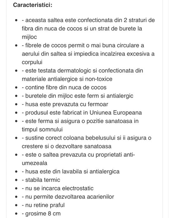 Patut pentru bebe, cu saltea inclusa