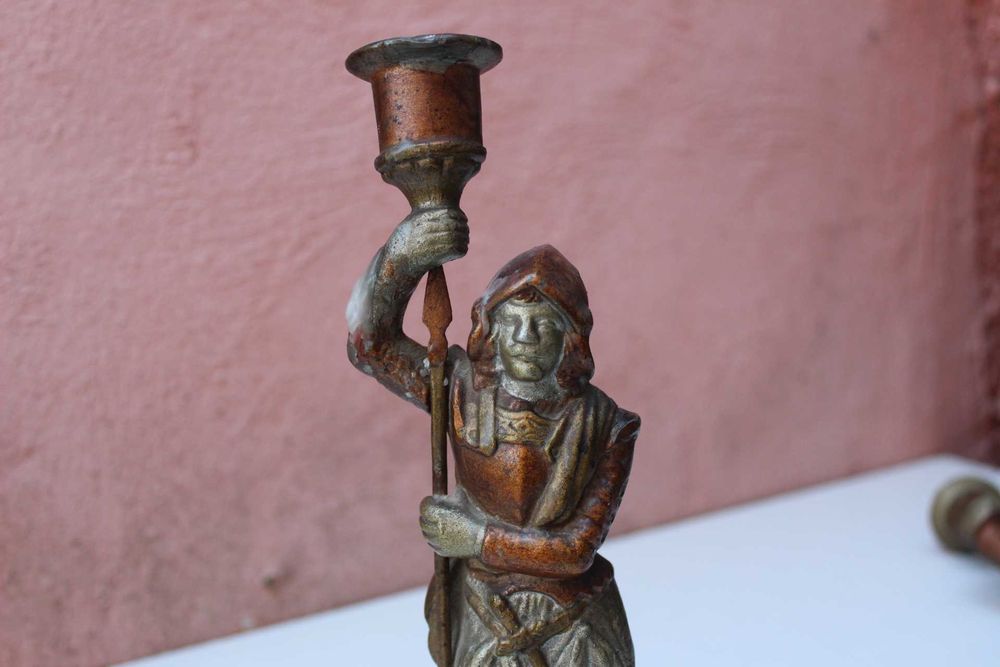 Set 2 sfestnice metal SOLDATI Halebardieri suport lumanare