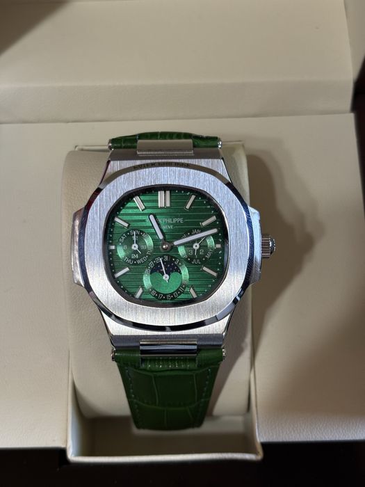Луксозен мъжки часовник Patek Philippe – зелен циферблат