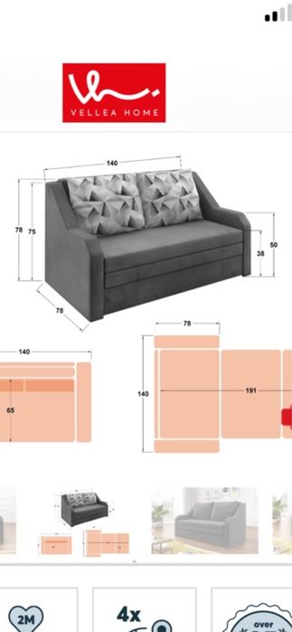 Canapea 3 locuri extensibila/Mobila tineret , sifonier / pat 140/190