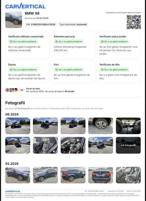 BMW X6 M /555 CP/ GARANTIE  12 LUNI / NU 3 0  3 5  4 0 / RAR / Fara nicio DAUNA in istoric/ISTORIC DE NOUA /SUNET DEMENTIAL / Credit / Video/ Variante
