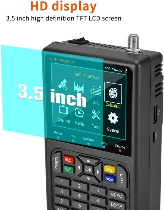 GT MEDIA V8 Finder2 Търсач за Сателитенa Цифровa Телевизия FTA DVB-S/S