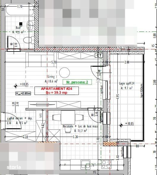 Apartament 1 camera, semifinisat, terasa, Stejarului, Floresti — fotografia 1