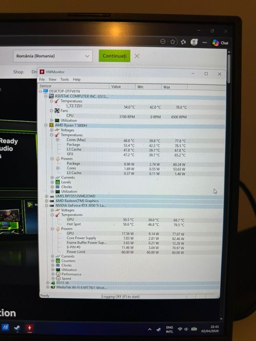 Asus Rog G16 13980HX, RTX 4050, 2K+, 240Hz, 1TB, 16GB