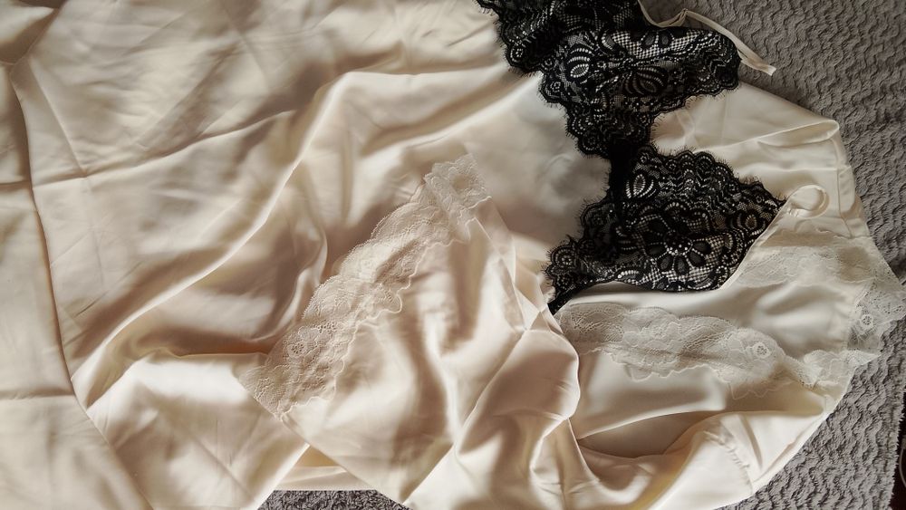 Шёлковый пеньюар длинный с сорочкой