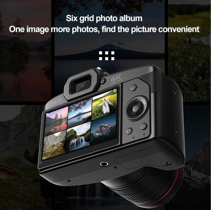 Ретро цифров фотоапарат 4K 64MP Wifi IR SLR предна и задна камера 32G