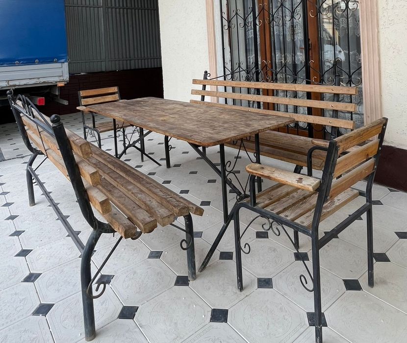 Скамейки. Стол 2кресла.75000тг