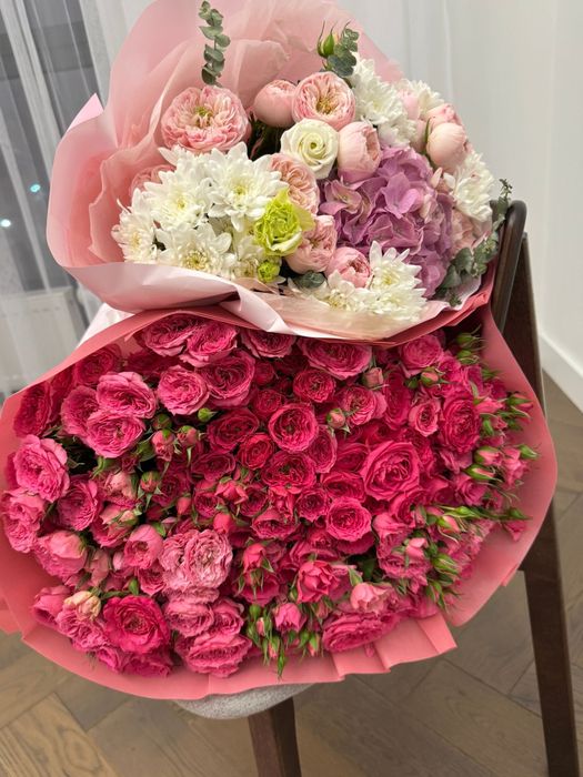 Свежий букет вечером получили