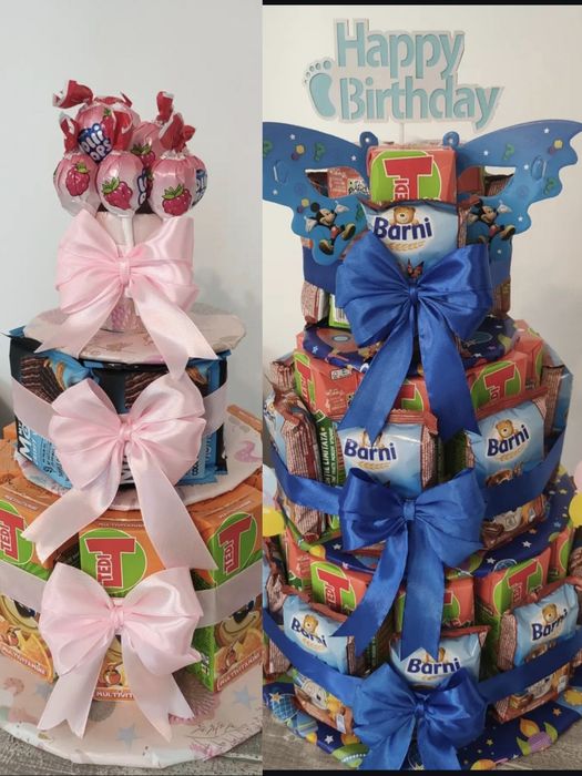 Tort din culciuri/ aranjament din dulciuri/ zile de naștere/ personaje