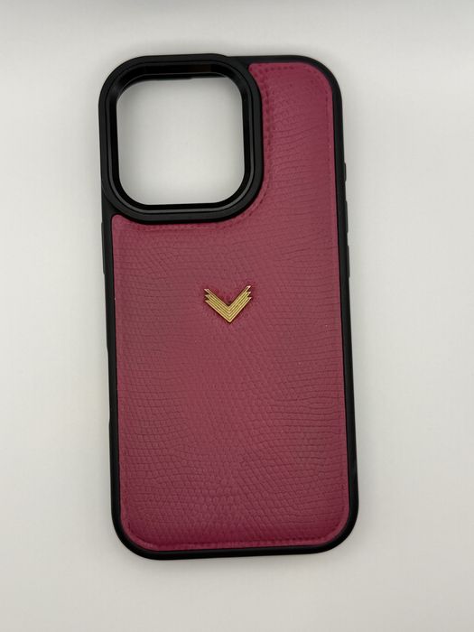 Husa Iphone 16 pro | Piele de vitel | Textura Lizard MM/GOLD