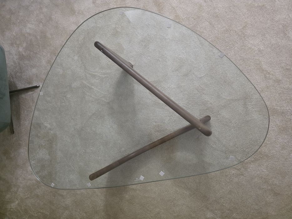 Măsuță cafea stil Herman Miller Vitra  Noguchi   lemn masiv de nuc + sticlă  NOUĂ
