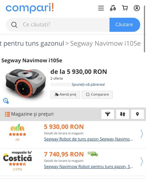 Robot de tuns iarba • NOU • Sigilat • Segway Navimow i105 4G
