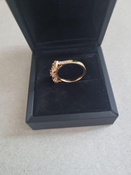 Inel Abelini Aur 18k Diamante si pietre swarovsky