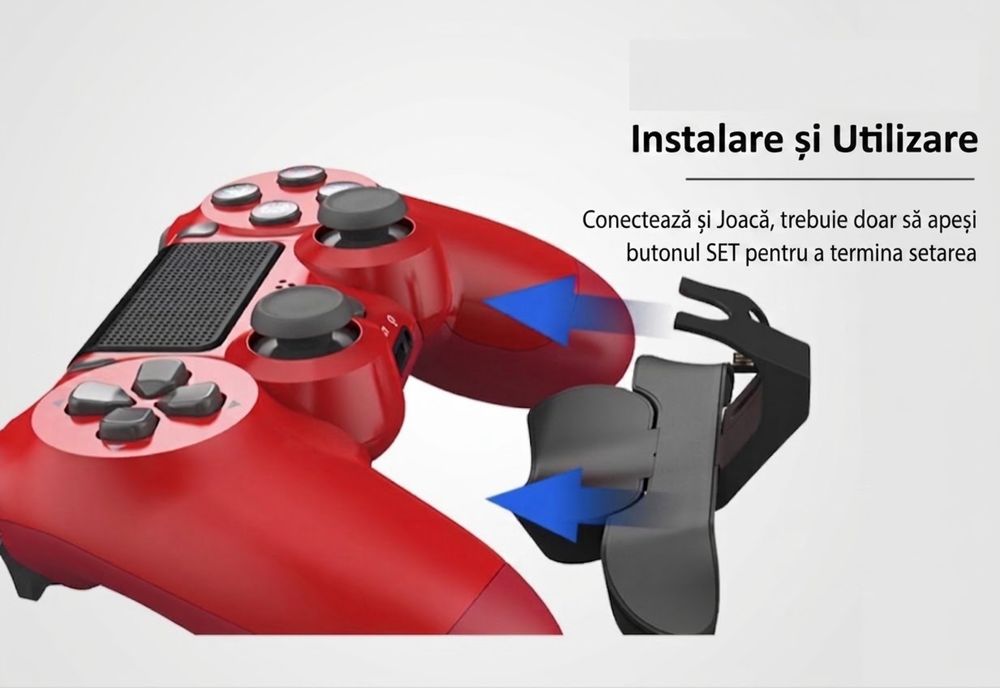 Butoane Paddle DRILI pentru Controller PS4, Atasament Spate cu Functie TURBO si Memorie, Plug & Play