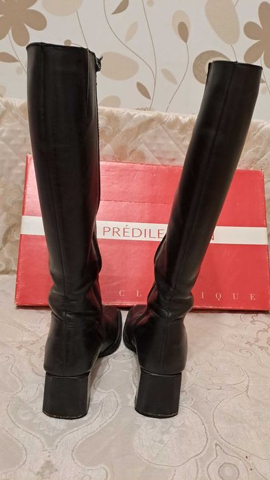 Черни дамски ботуши естествена кожа 38 номер