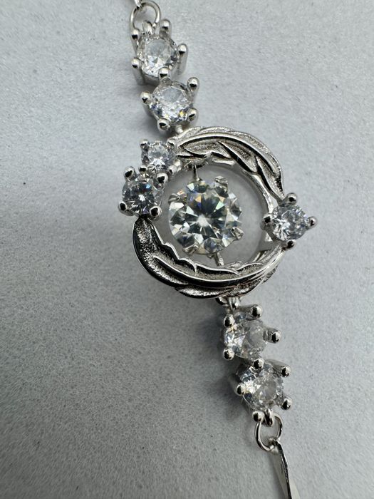 Сребърна гривна с мойсанит (Диамант) 0.5 карата