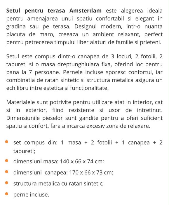 Set mobilier de terasa