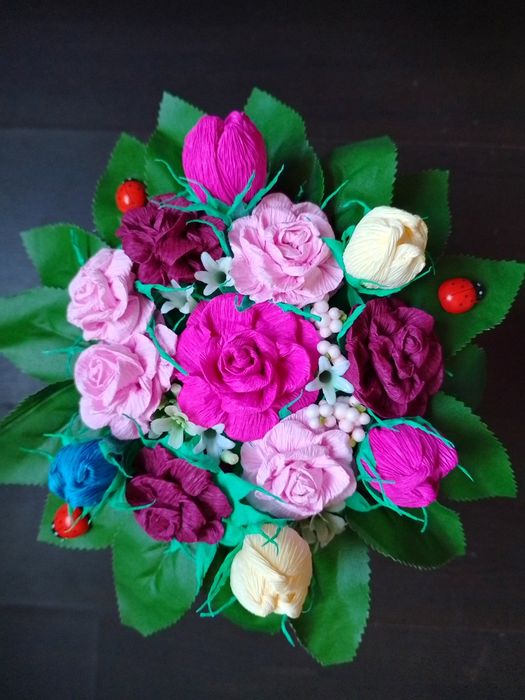 Букет цветя ръчна изработка