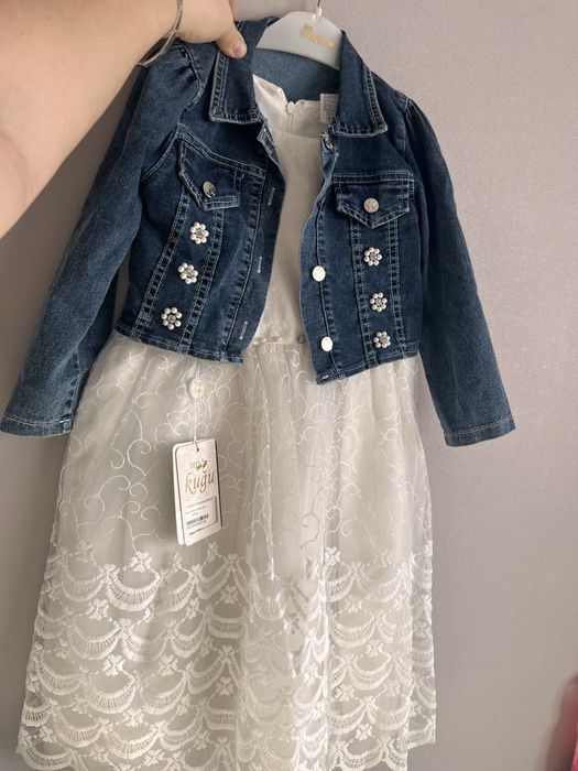 Платье с джинсовкой на 8 лет