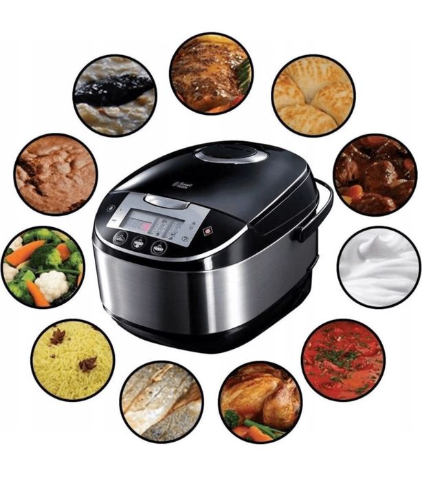 Multicooker Russell Hobbs CookHome 21850-56 5l 900W argintiu negru LED 11 programe