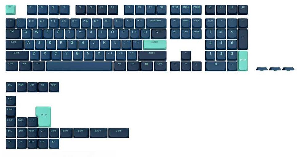 Set taste key caps low profile