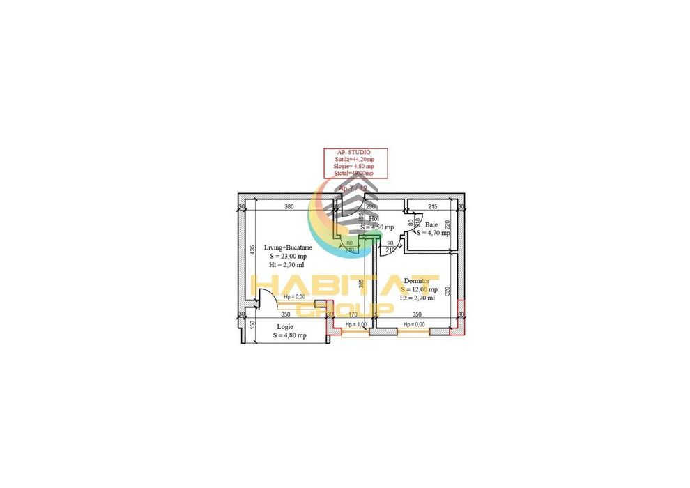 Pallady 2 camere semidecomandat 49 mp in bloc tip Boutique