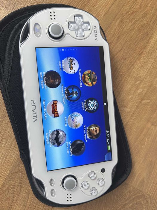 PS Vita OLED Crystal White modată — 128GB, ecran superb | Japonia