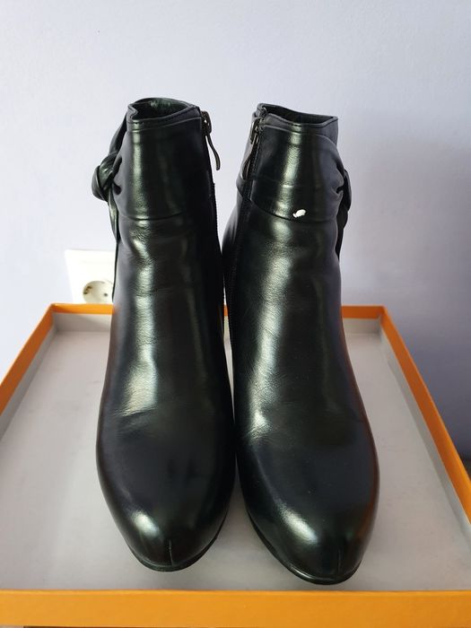 Botine piele naturala imblanite