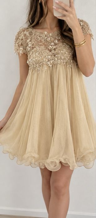 Rochie M. Marquise baby doll, matase naturala, S/M
