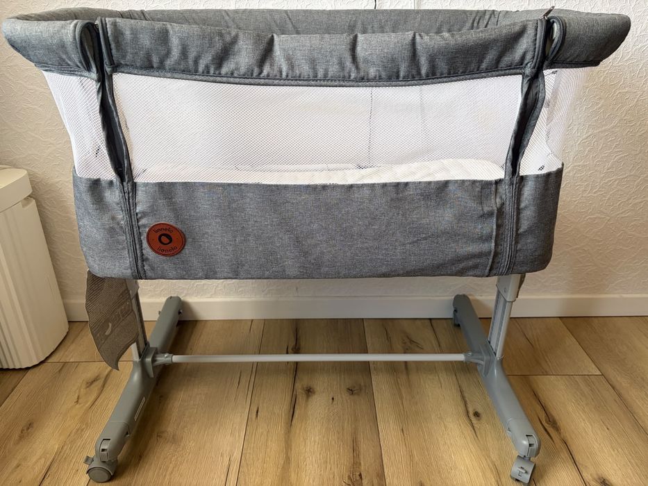 Patut Co-sleeper 3 in 1 Aurora, pana la 9 Kg, 85 x 60 x 66 cm, Gri , 0 luni+, Lionelo