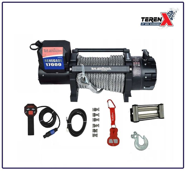 Troliu auto electric Titanium Renegade 17000 lbs 8 tone 12V