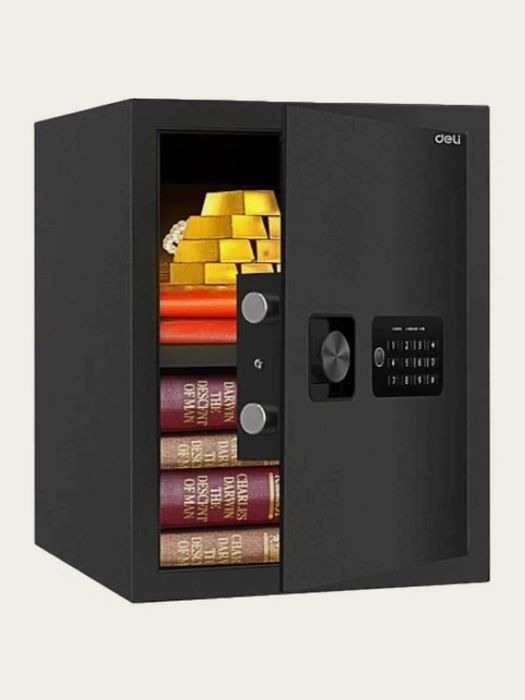 Сейф DELI "ET534" электронный замок + ключ 420х350х330 13.9кг черный