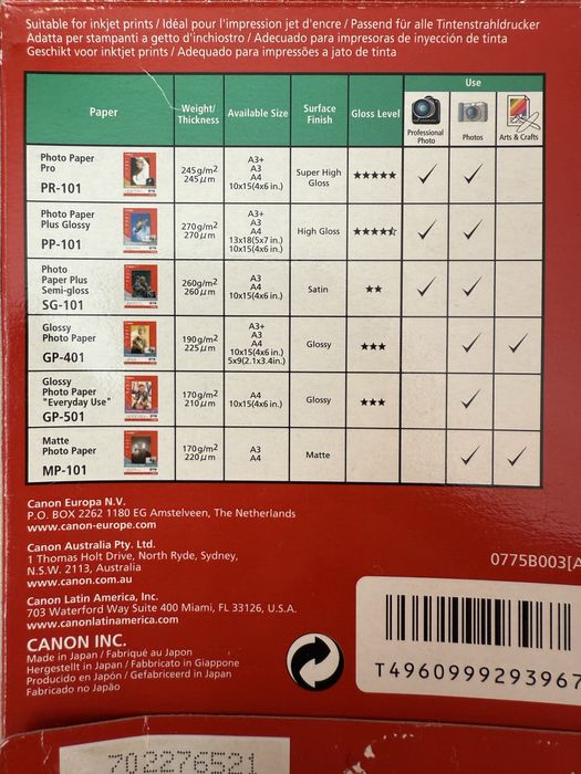 Хартия за снимки Canon