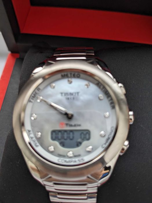 Ceas Tissot T-Touch Lady Solar 12 Diamonds, cadran sidef, nou