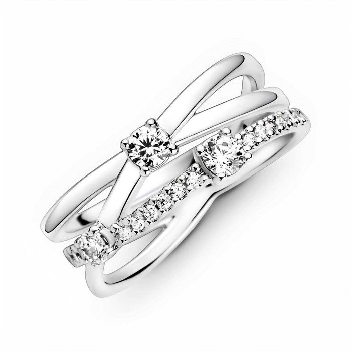 Срочно! Кольцо Pandora Sparkling Triple Band Ring