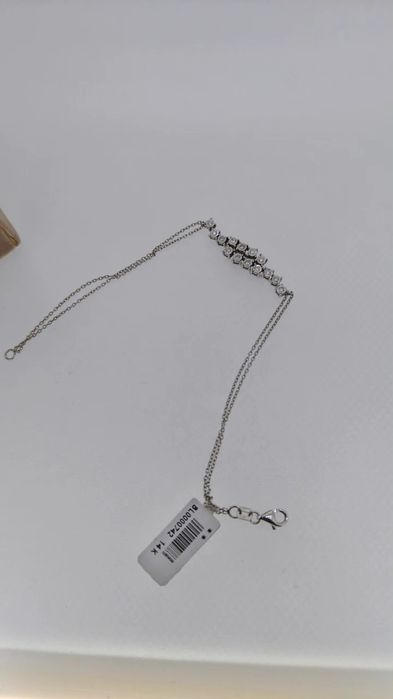 Brățară aur alb 14k 3.35gr cu diamante naturale 0.13ct F SI (r)