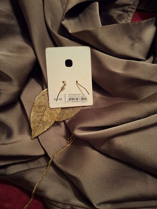 Set cercei lănțișor in form se frunze