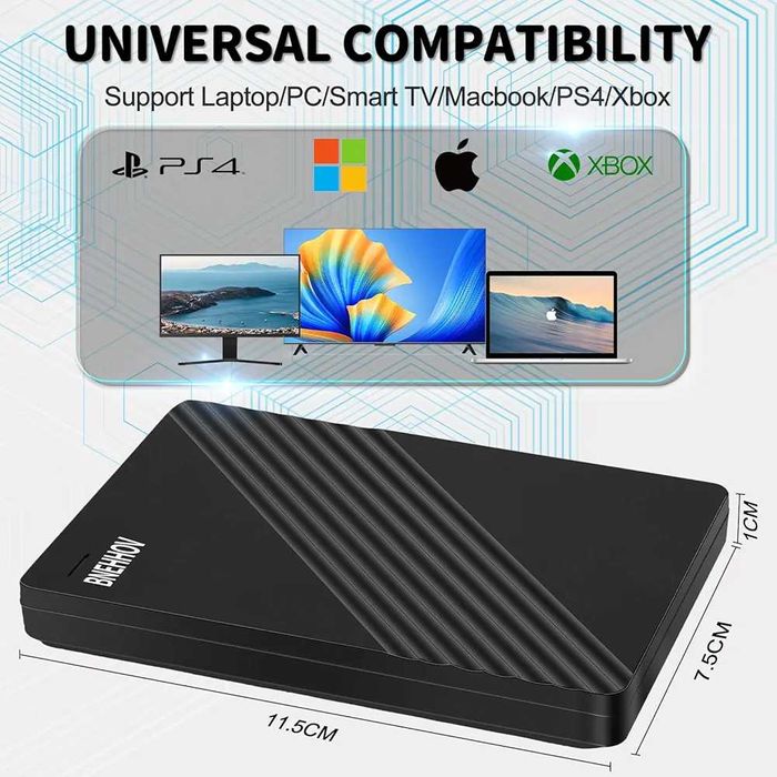 BNEHHOV 500GB 2.5” ултра тънък преносим USB 3.0 SATA HDD ...