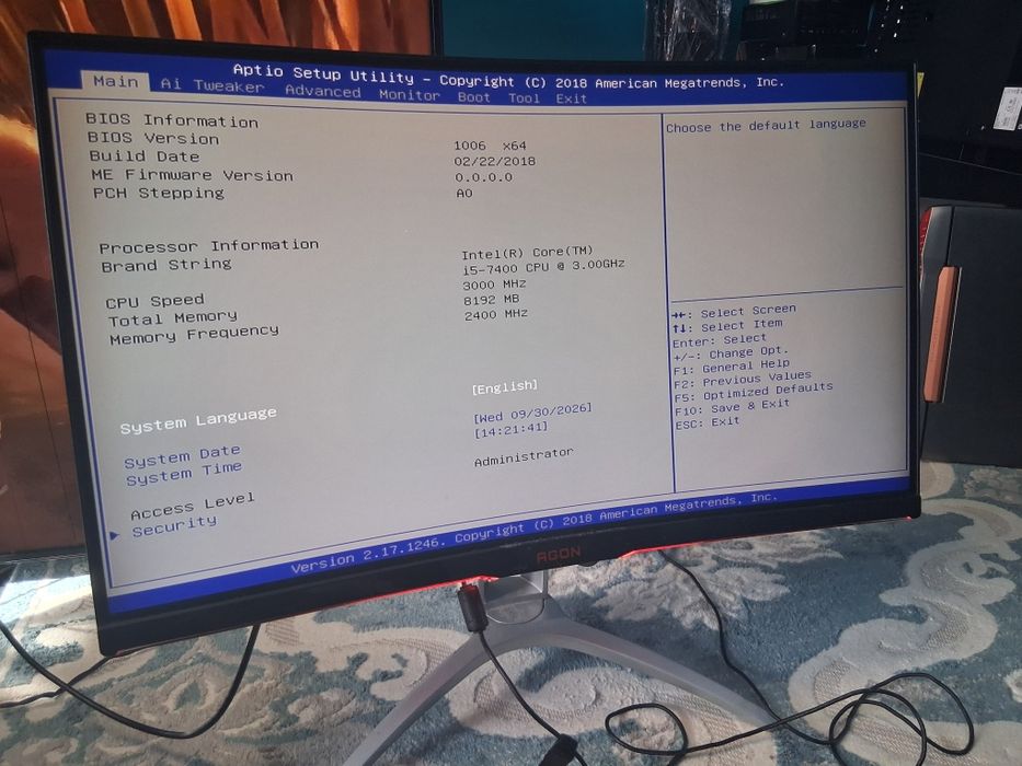 Vand monitor geming  aoc agon model AG322QCX