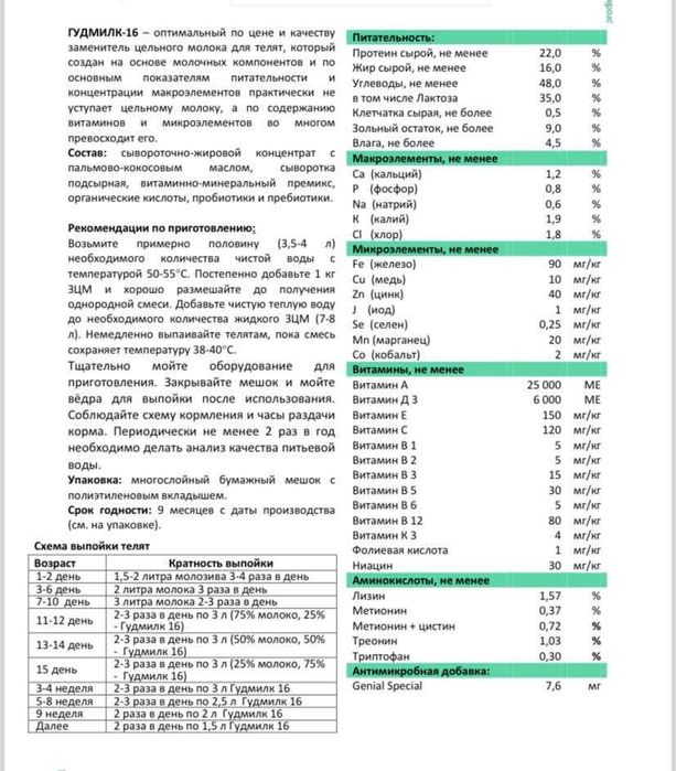 ЗЦМ для телят и ягнят-сильный старт