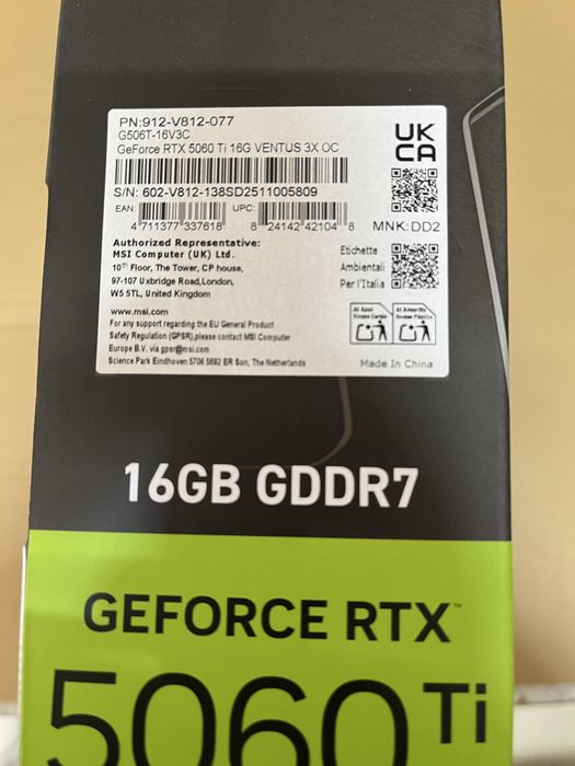 Видеокарта 5060 ti msi 16 gb