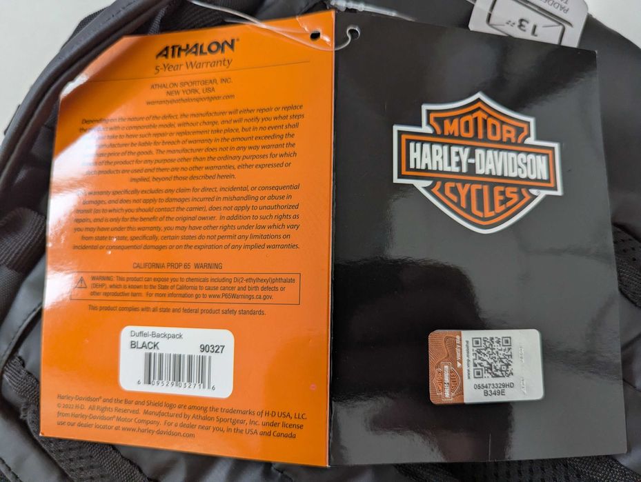 Harley Davidson Hybrid Duffer-Backpack черна раница/сак от Сащ