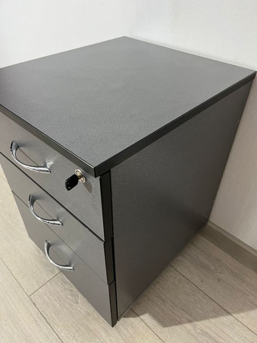 Rollbox cu 3 Sertare; Mic Dulap Birou Cub; Casetieră Noptieră