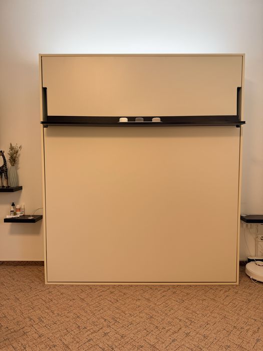 Pat pe perete Murphy bed wall cu saltea dormeo bedrom queen somiera