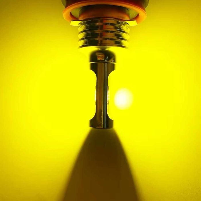 2 БРОЯ Жълти Диодни крушки HB3 9005 100W 12V +100% повече светлина