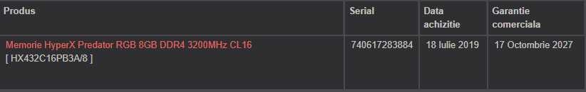 HyperX PREDATOR 16GB RAM (2X8) DDR 4 3200Mhz RGB RAM