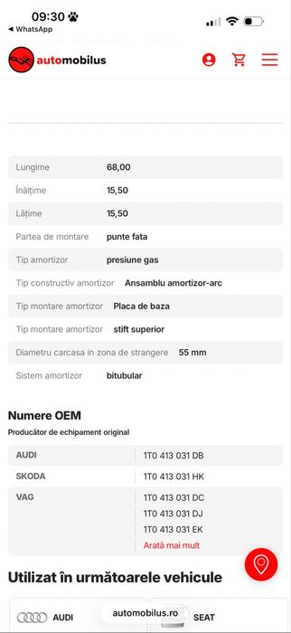 Amortizoare fata noi Bilstein -Golf 5, A3-8P, Octavia 2 , Leon 1P, Jetta mk5, Touran